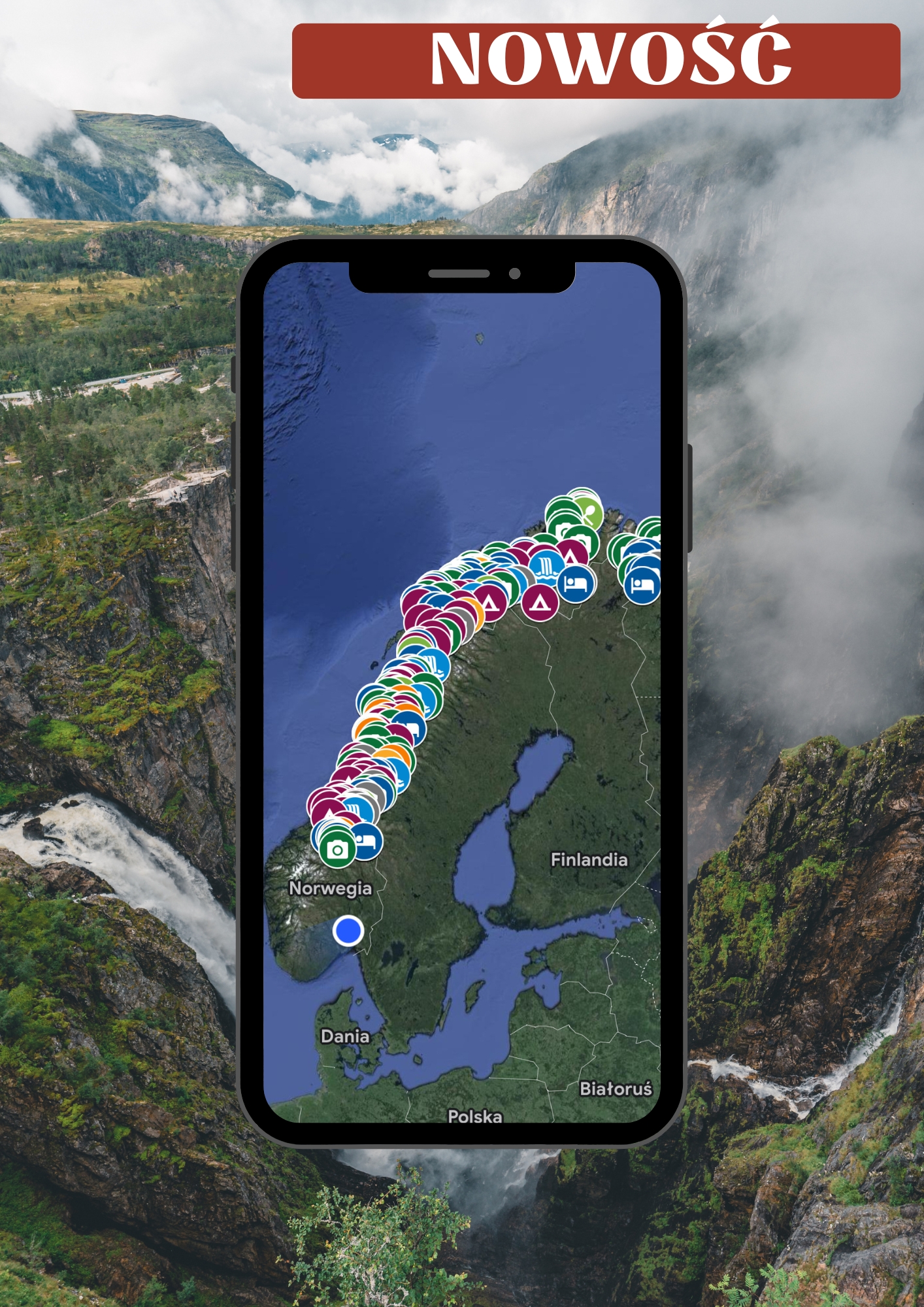 Mapa Norwegii północ